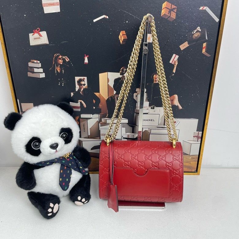 Gucci Padlock Small Shoulder Bag Red Leather