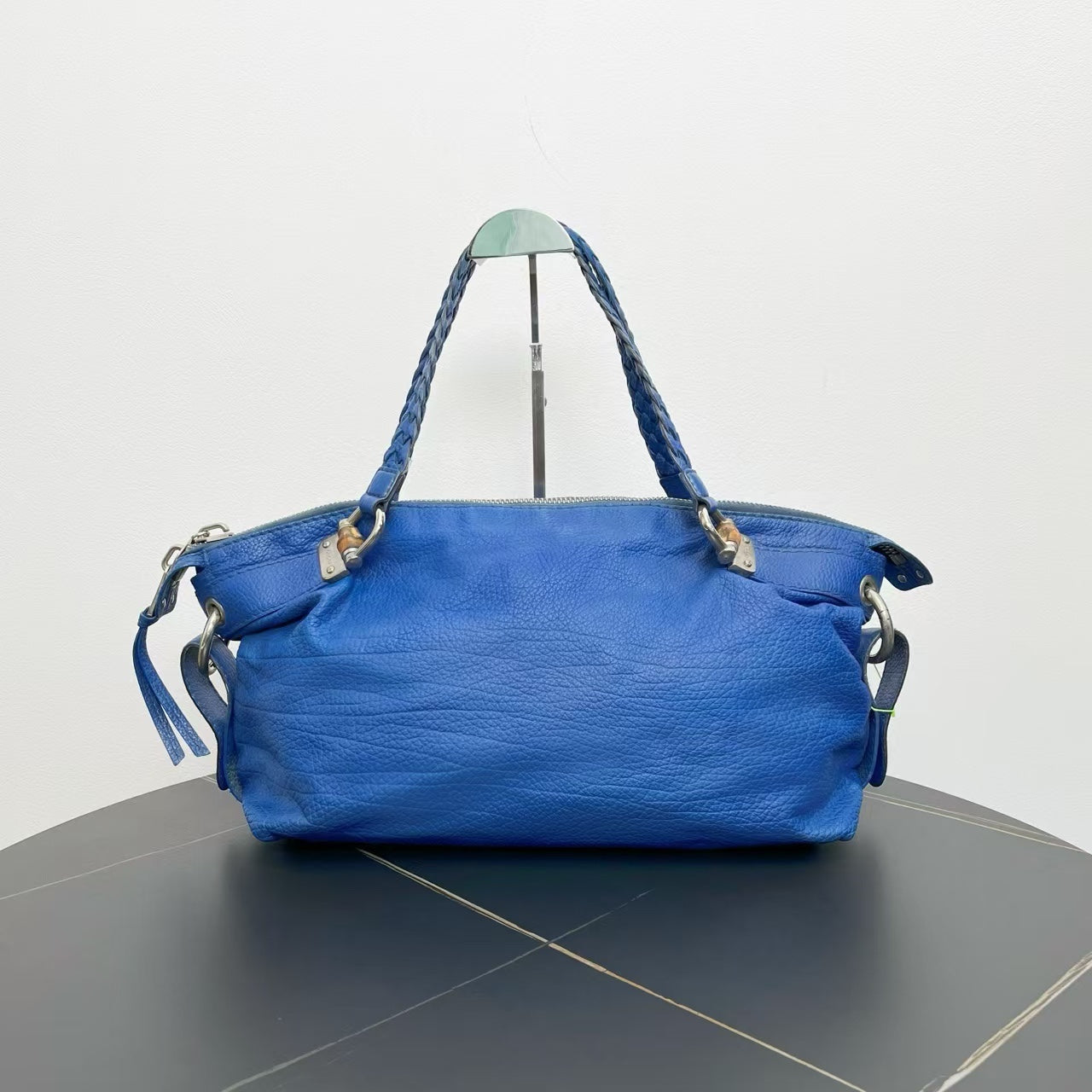 Gucci Blue Braided Tote Bag