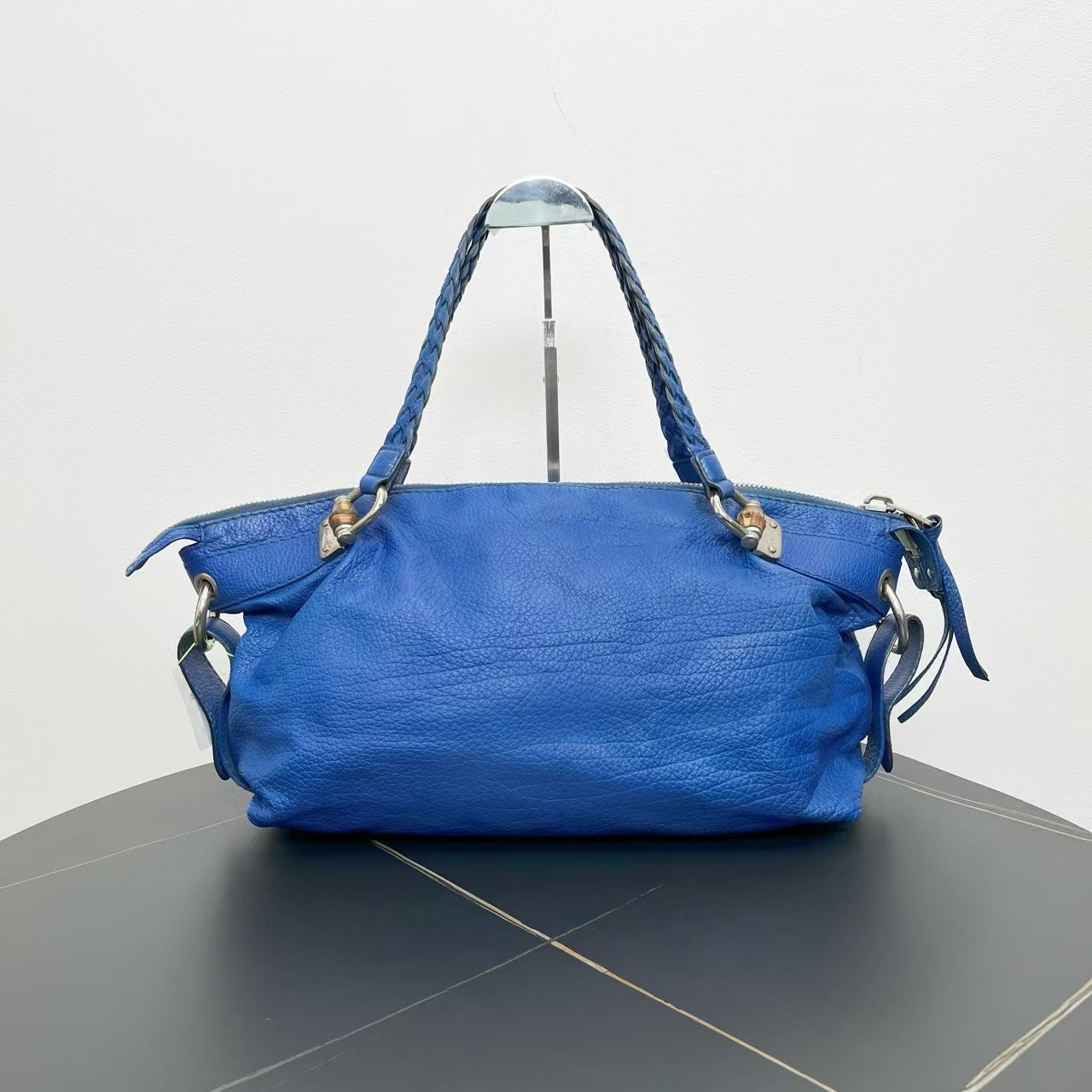 Gucci Blue Braided Tote Bag