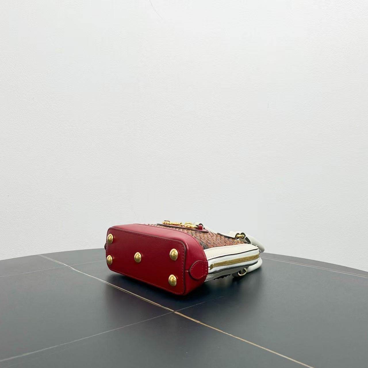 Gucci GG Supreme Python Two-Way Bag Red/Brown Satchel/Top Handle Bag