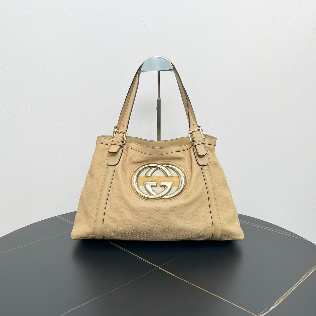 Gucci GG Canvas Beige Tote Bag