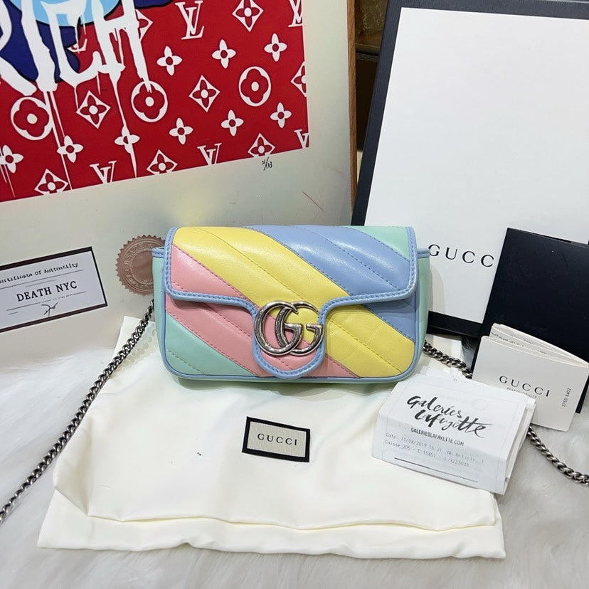 Gucci Mini Marmont Pastel Shoulder Bag - Multicolor
