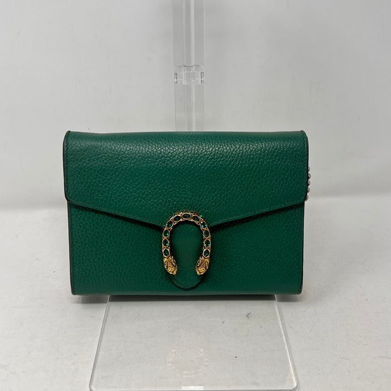 Gucci Dionysus Green Leather Crossbody Bag AF413