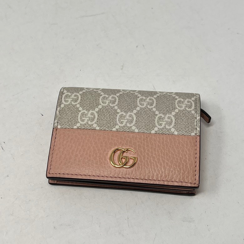 Gucci Preloved Leather Wallet AF412 Beige & Pink Wallet