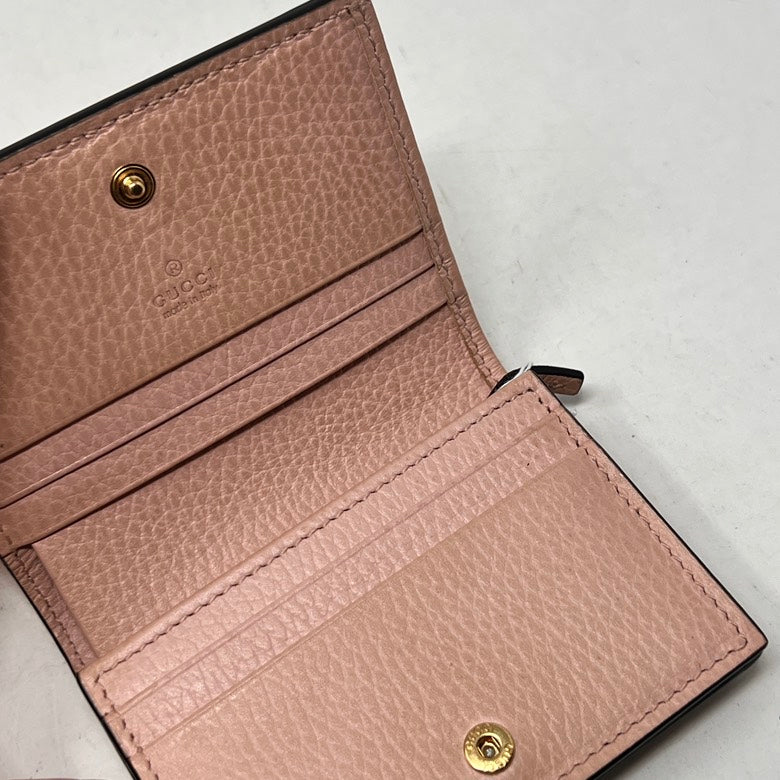Gucci Preloved Leather Wallet AF412 Beige & Pink Wallet