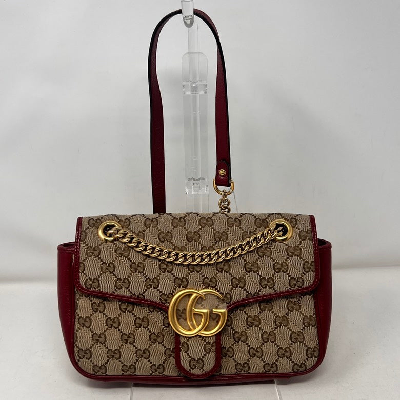 Gucci GG Marmont Canvas & Leather Red Crossbody Bag AF088