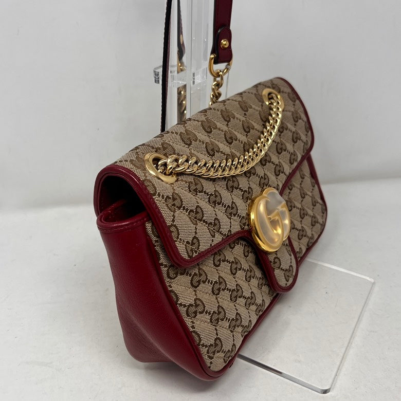 Gucci GG Marmont Canvas & Leather Red Crossbody Bag AF088