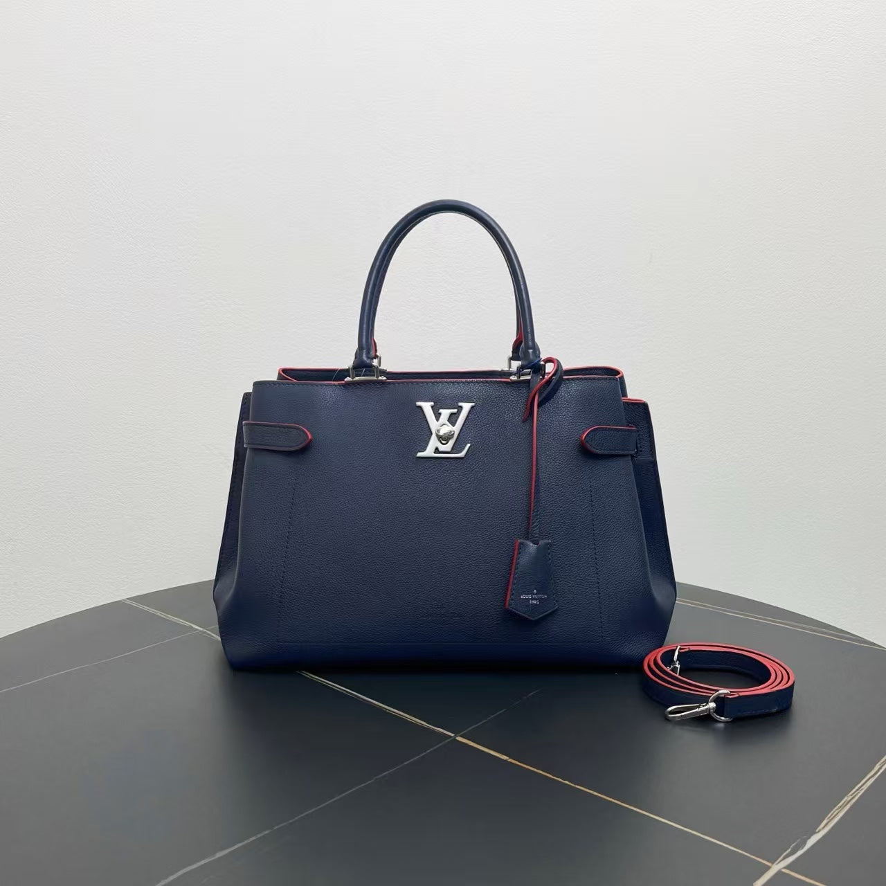 Louis Vuitton Capucines MM Navy Blue Tote Bag