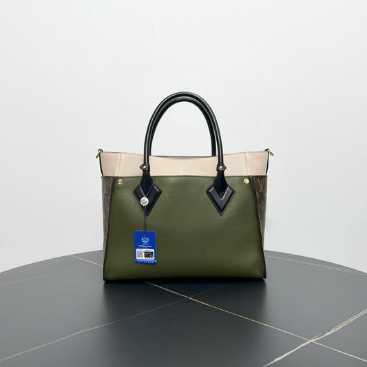 Louis Vuitton Green/Beige/Monogram Color-Block Two-Way Shoulder Bag