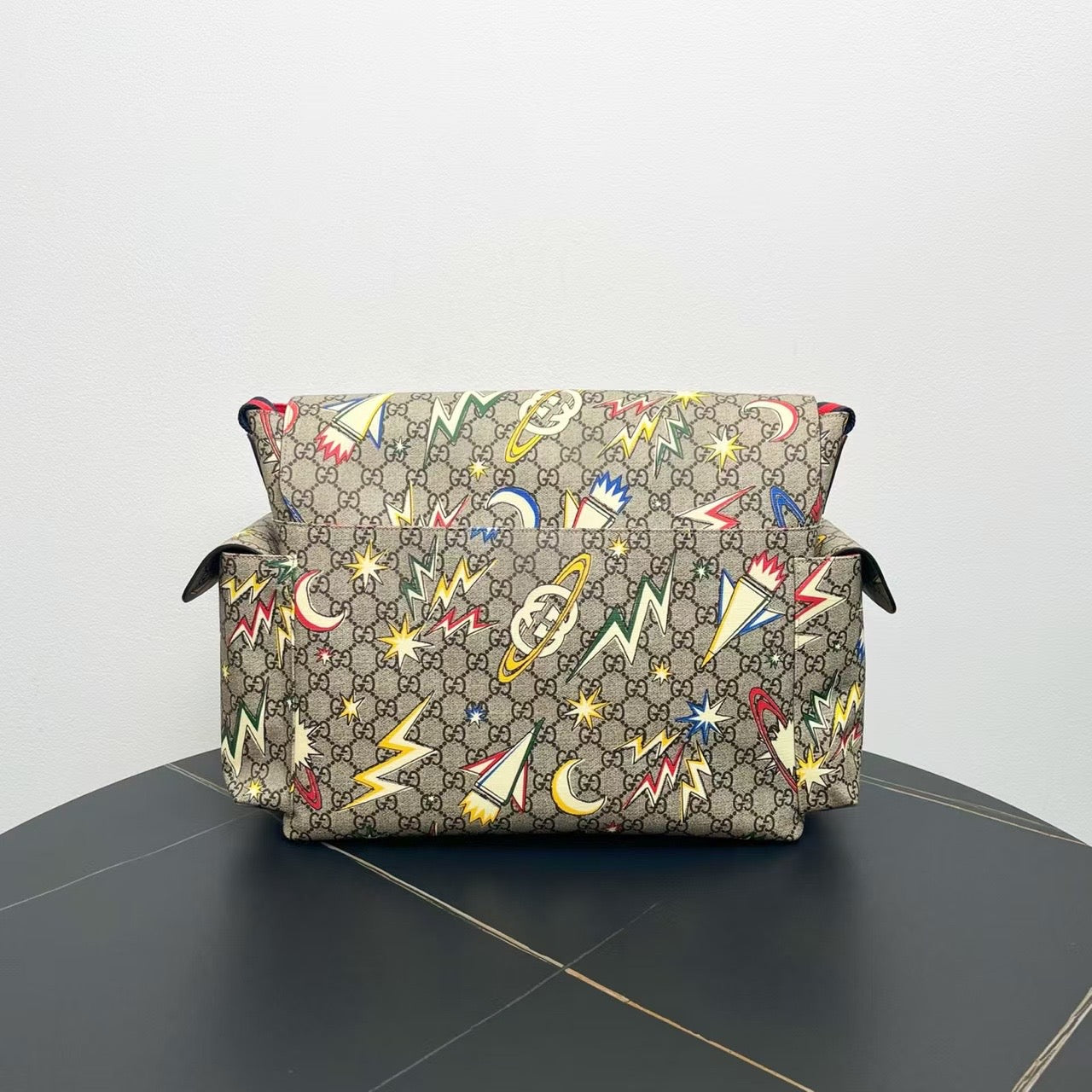 Gucci GG Supreme Diaper Bag Beige Canvas Messenger
