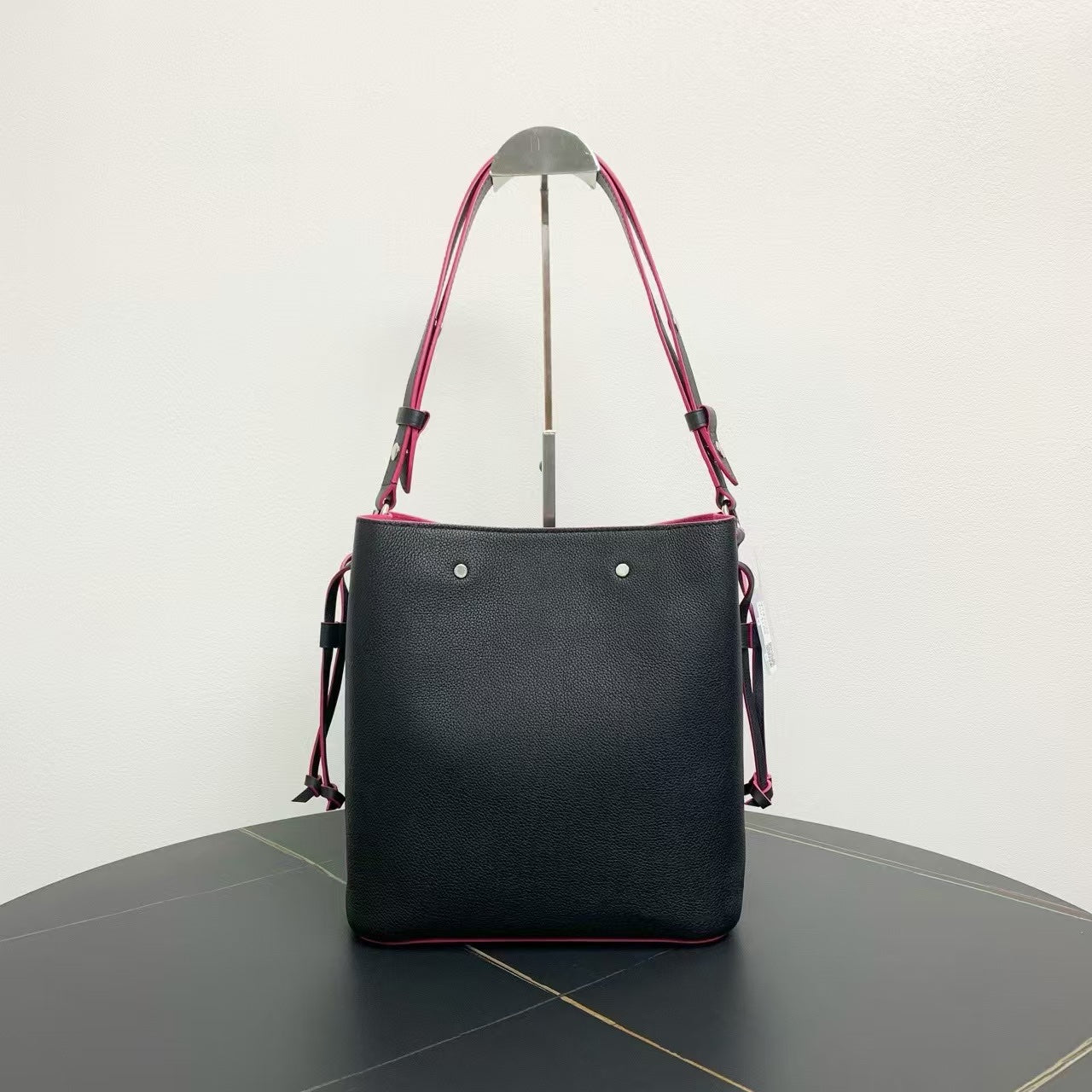 Louis Vuitton Black and Pink Bucket Bag - Preloved Designer Handbag