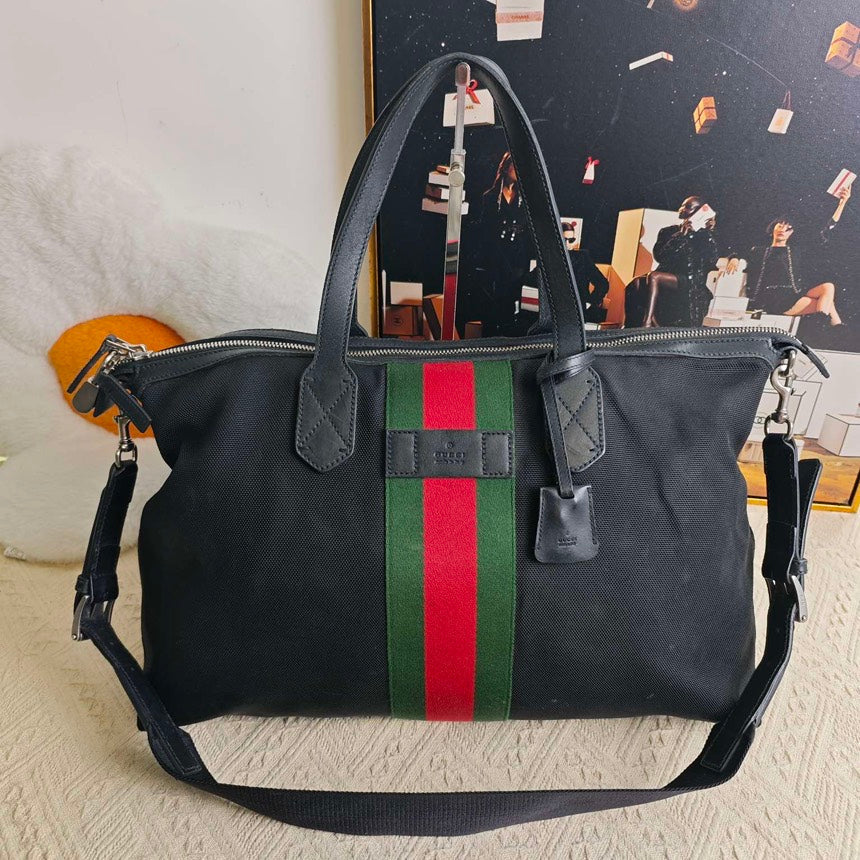 Gucci GG Vintage Black Satchel/Top Handle Bag