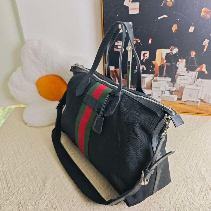 Gucci GG Vintage Black Satchel/Top Handle Bag