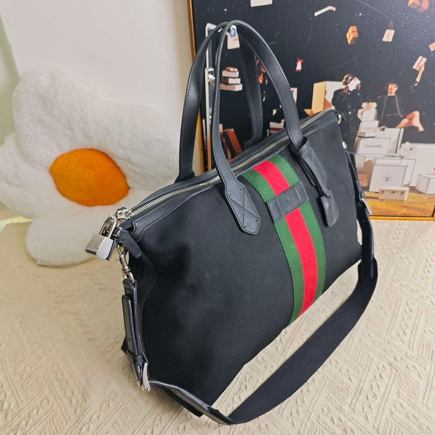 Gucci GG Vintage Black Satchel/Top Handle Bag