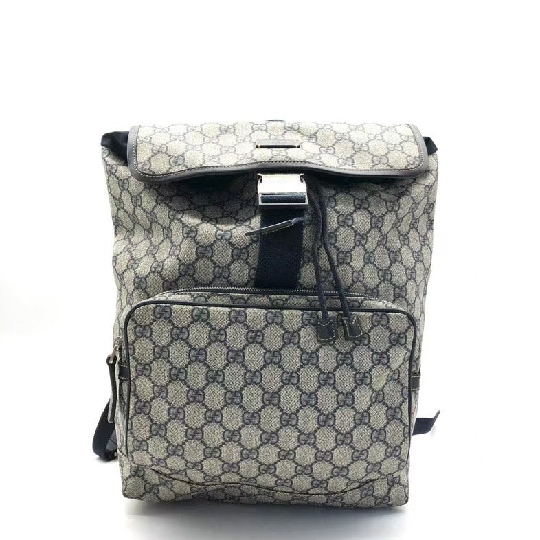 Gucci Vintage GG Canvas Backpack Grey - Preloved Gucci Backpack JS0829