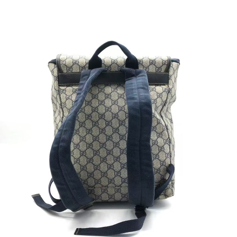 Gucci Vintage GG Canvas Backpack Grey - Preloved Gucci Backpack JS0829