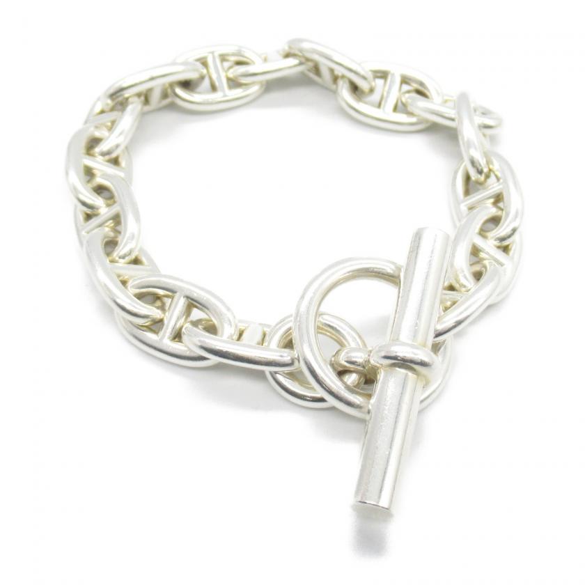 Hermes Shane Dunkle MM 16 Links Bracelet Silver Pre-Loved Condition A