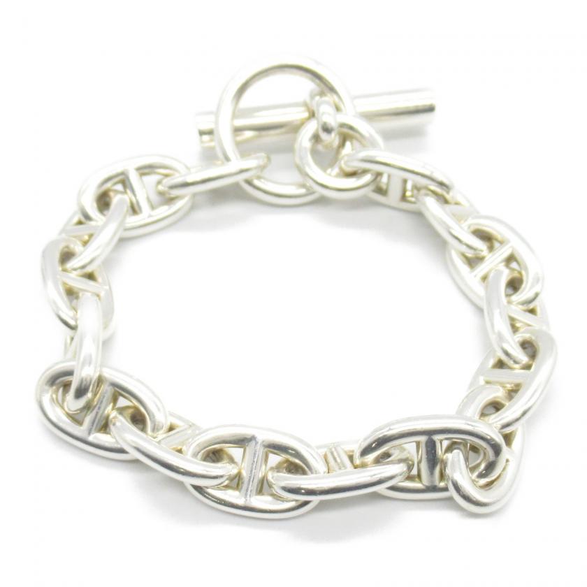 Hermes Shane Dunkle MM 16 Links Bracelet Silver Pre-Loved Condition A