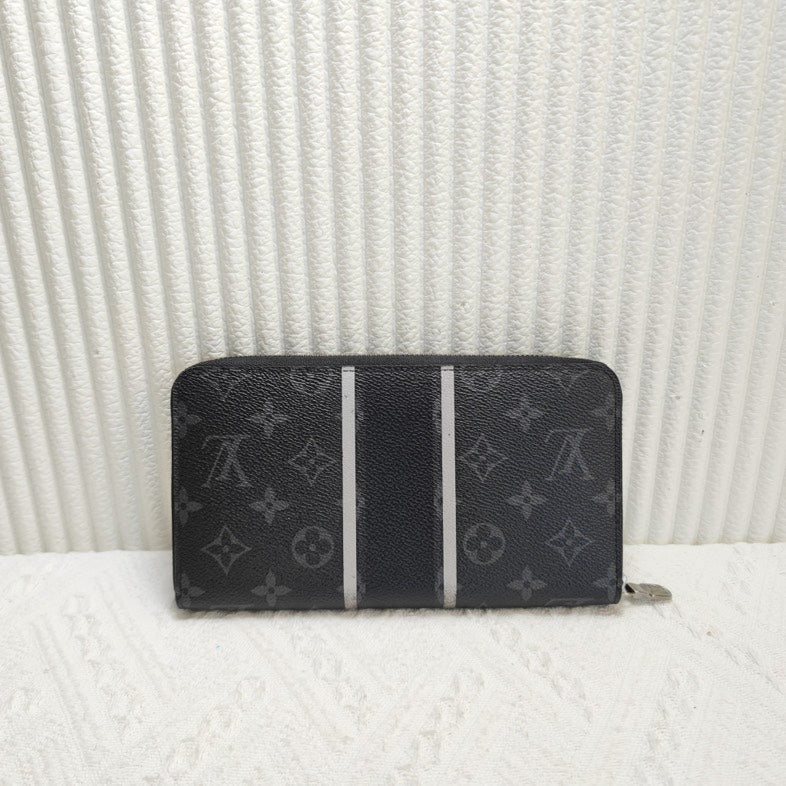 Full Set Preloved Louis Vuitton Monogram Eclipse Clutch Wallet Black