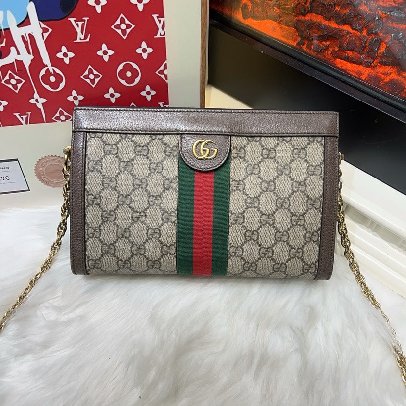 Gucci Ophidia Bag Beige Canvas Shoulder Bag