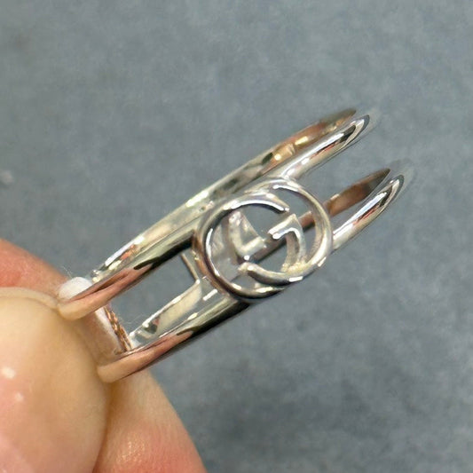 Gucci GG Logo Silver Ring