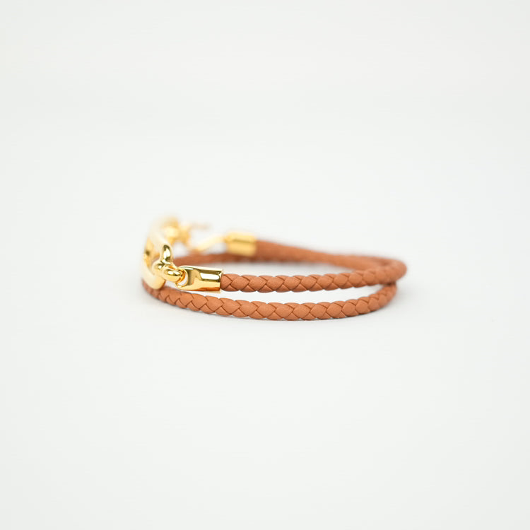 HERMES Roulis Double Tour Bracelet Brown Bracelets