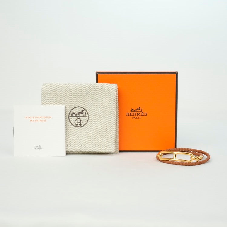 HERMES Roulis Double Tour Bracelet Brown Bracelets