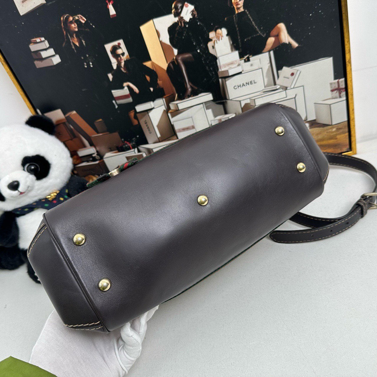 Gucci GG Supreme Canvas Brown Two-Way Bag - Satchel/Top Handle Bag