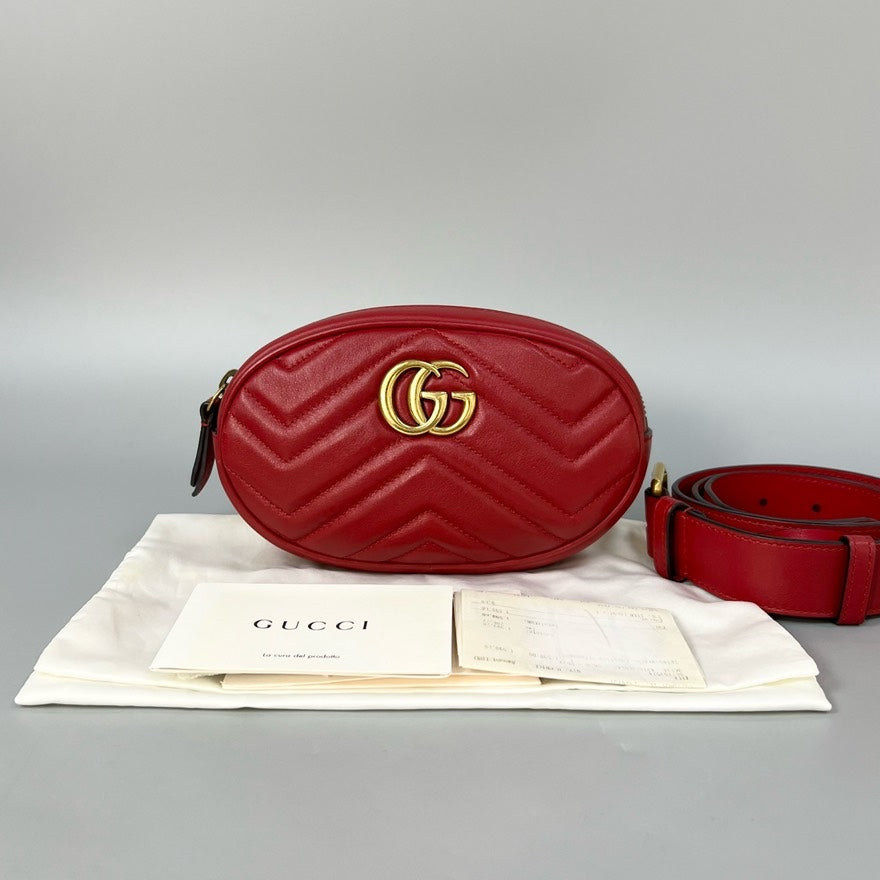 Gucci Red GG Marmont Belt Bag XJ10832
