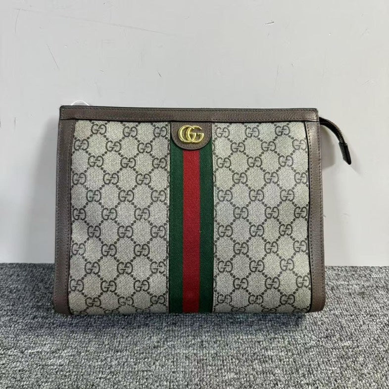 Gucci Ophidia GG Supreme Canvas Beige Clutch