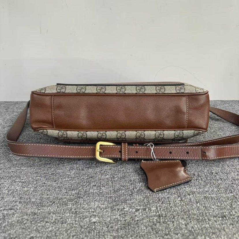 Gucci Preloved Padlock Bag Black/Brown GG Canvas Shoulder Bag