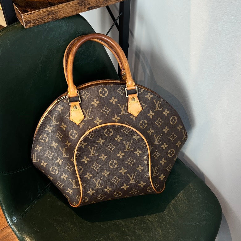 Louis Vuitton Ellipse Canvas Brown Handle Bag Preloved AF576