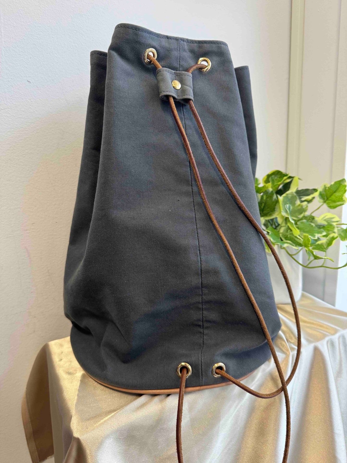 Hermes Polochon Bucket Bag in Black Canvas - Luxury Designer Accessory
