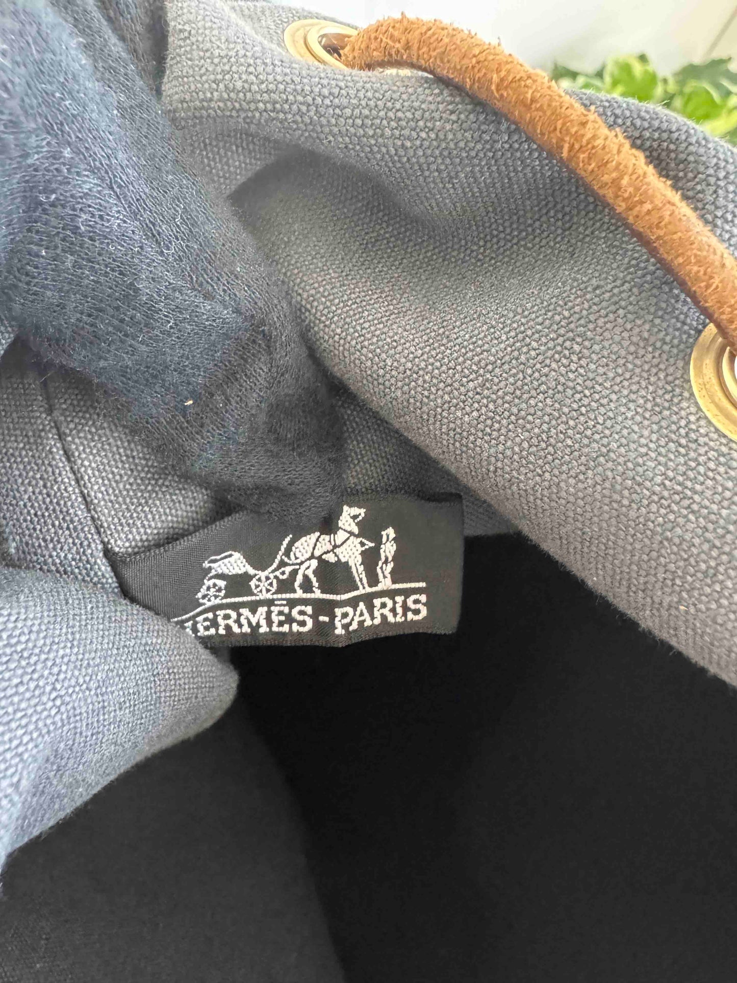 Hermes Polochon Bucket Bag in Black Canvas - Luxury Designer Accessory