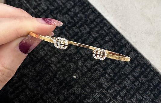 Gucci Double G Diamond Bracelet K18YG TR3411 Gold Bracelet