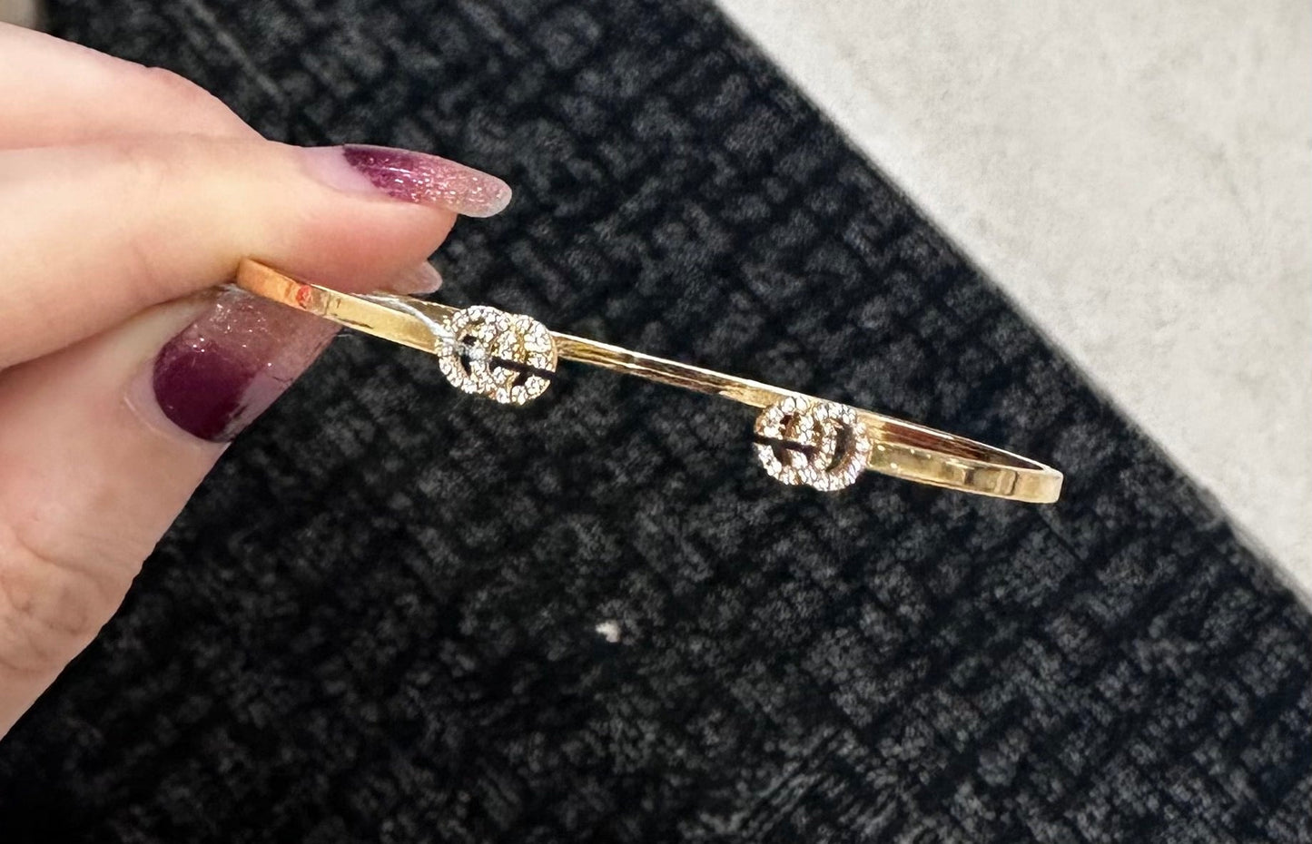 Gucci Double G Diamond Bracelet K18YG TR3411 Gold Bracelet