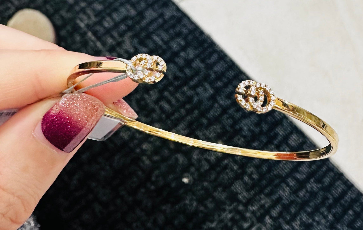 Gucci Double G Diamond Bracelet K18YG TR3411 Gold Bracelet