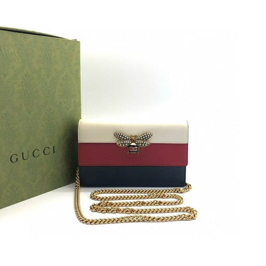 Gucci Marmont Preloved Chain Bag White Red Black Shoulder Bag