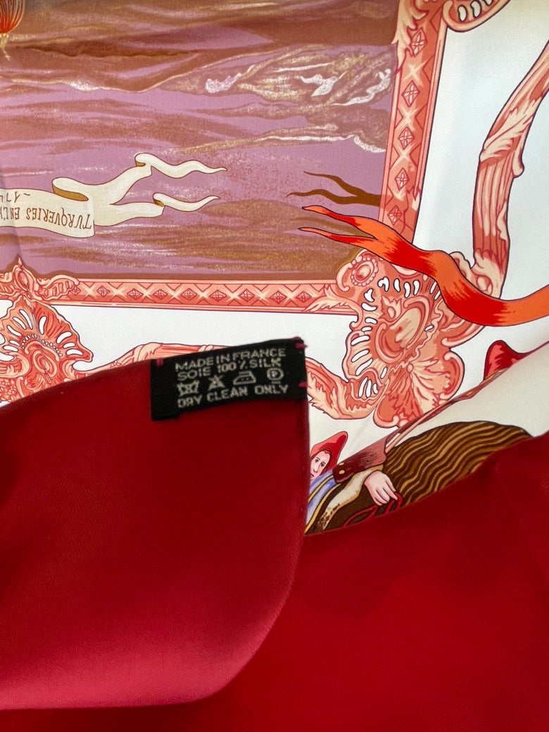 Hermes Silk Scarf Turandot Red