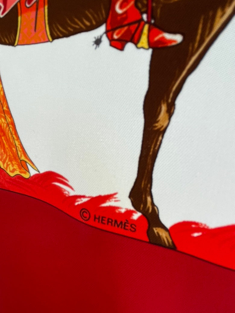 Hermes Silk Scarf Turandot Red