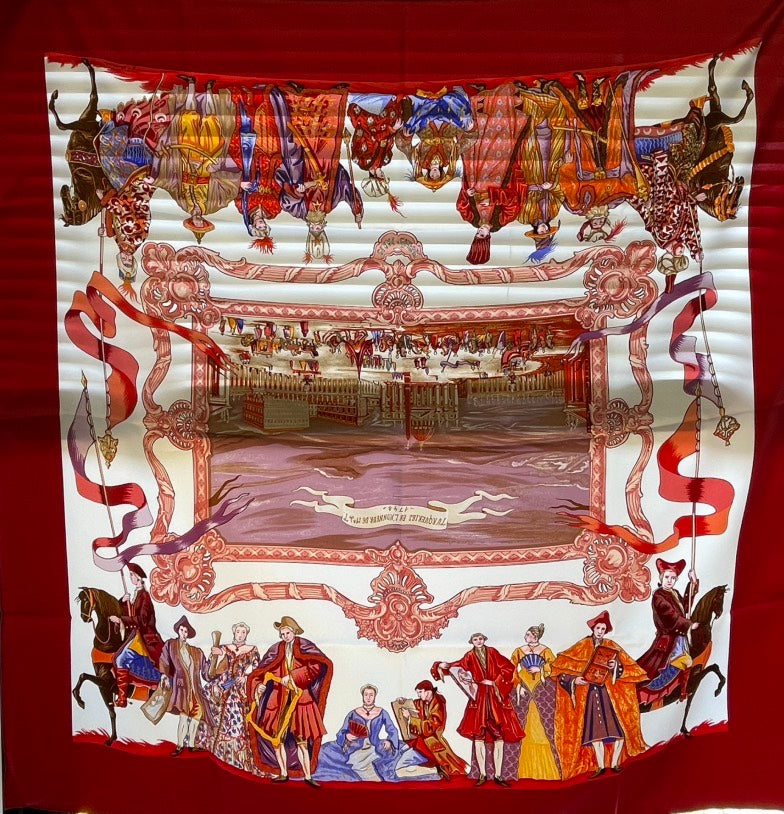 Hermes Silk Scarf Turandot Red