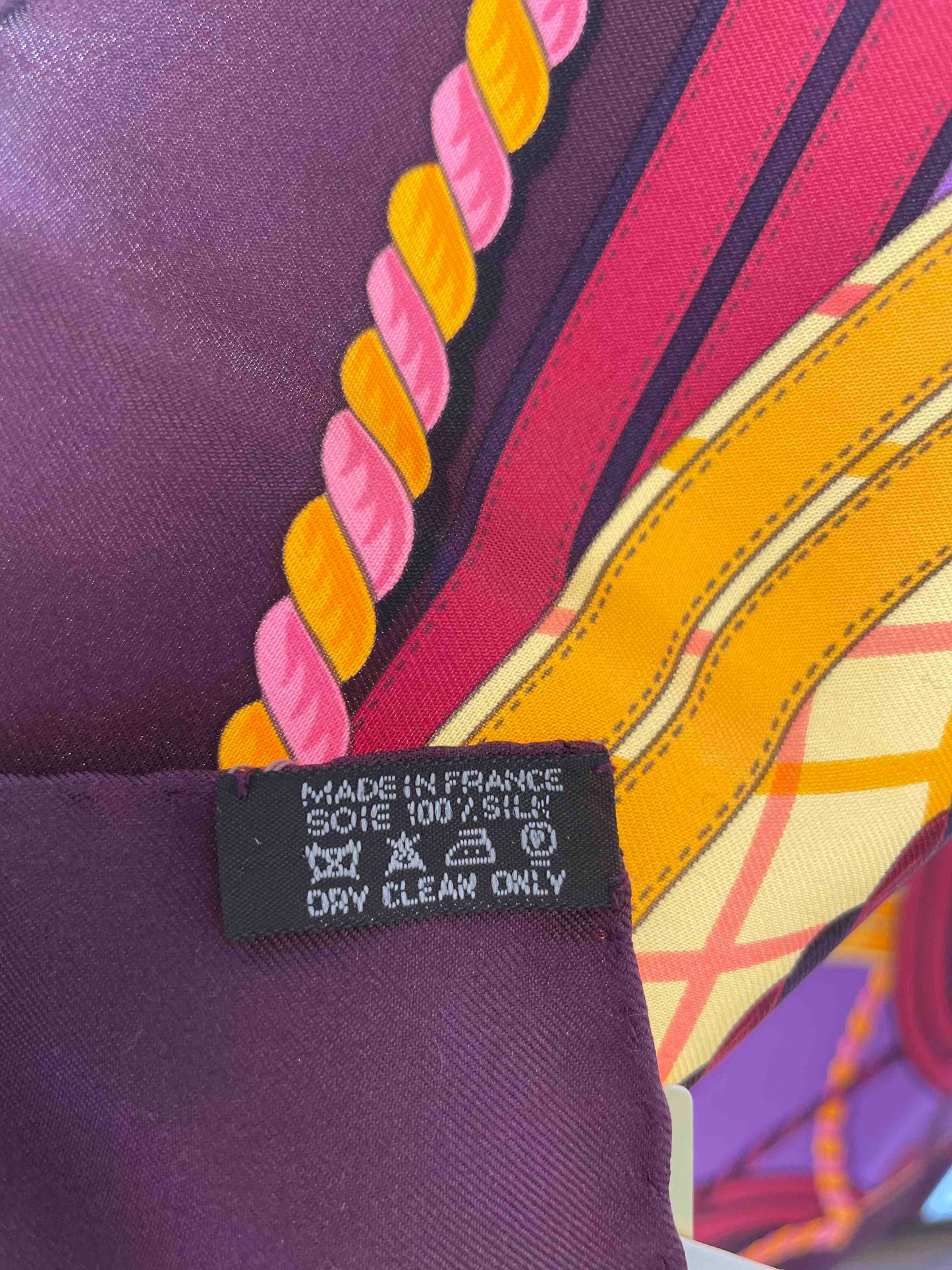 Hermes Grande Tenue Purple Silk Scarf