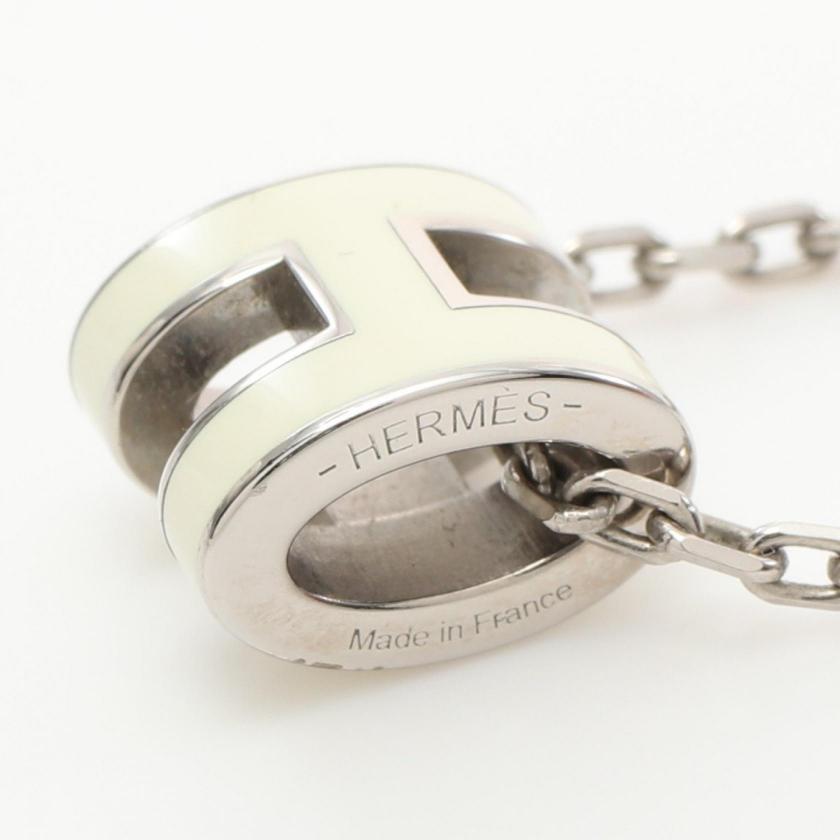 Hermes Mini Pop H Necklace Silver White Preloved Jewelry