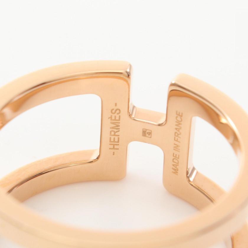HERMES H Ann Ron Scarf Ring Pink Gold Pre-loved
