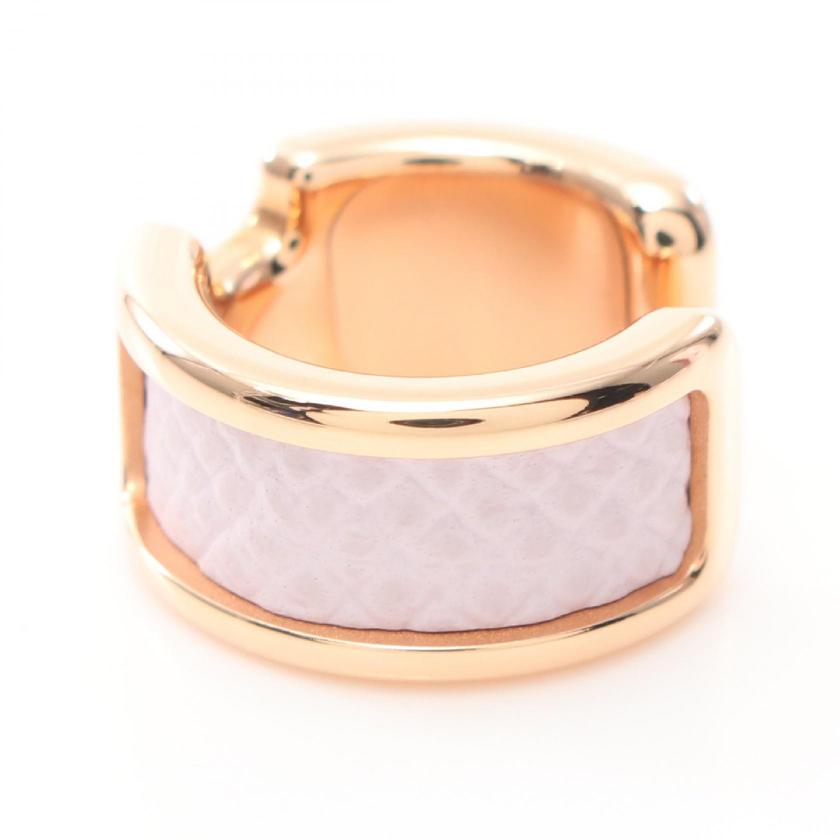 HERMES Olymp PM Earrings GP Veau Epsom Pink Gold Light Purple Earrings