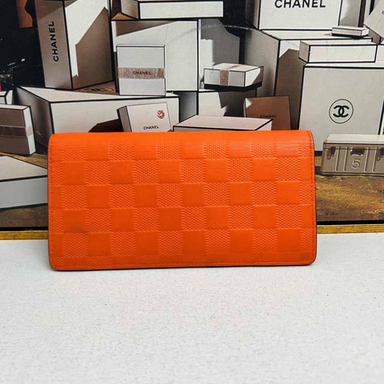 Louis Vuitton Damier Ebene Orange Wallet