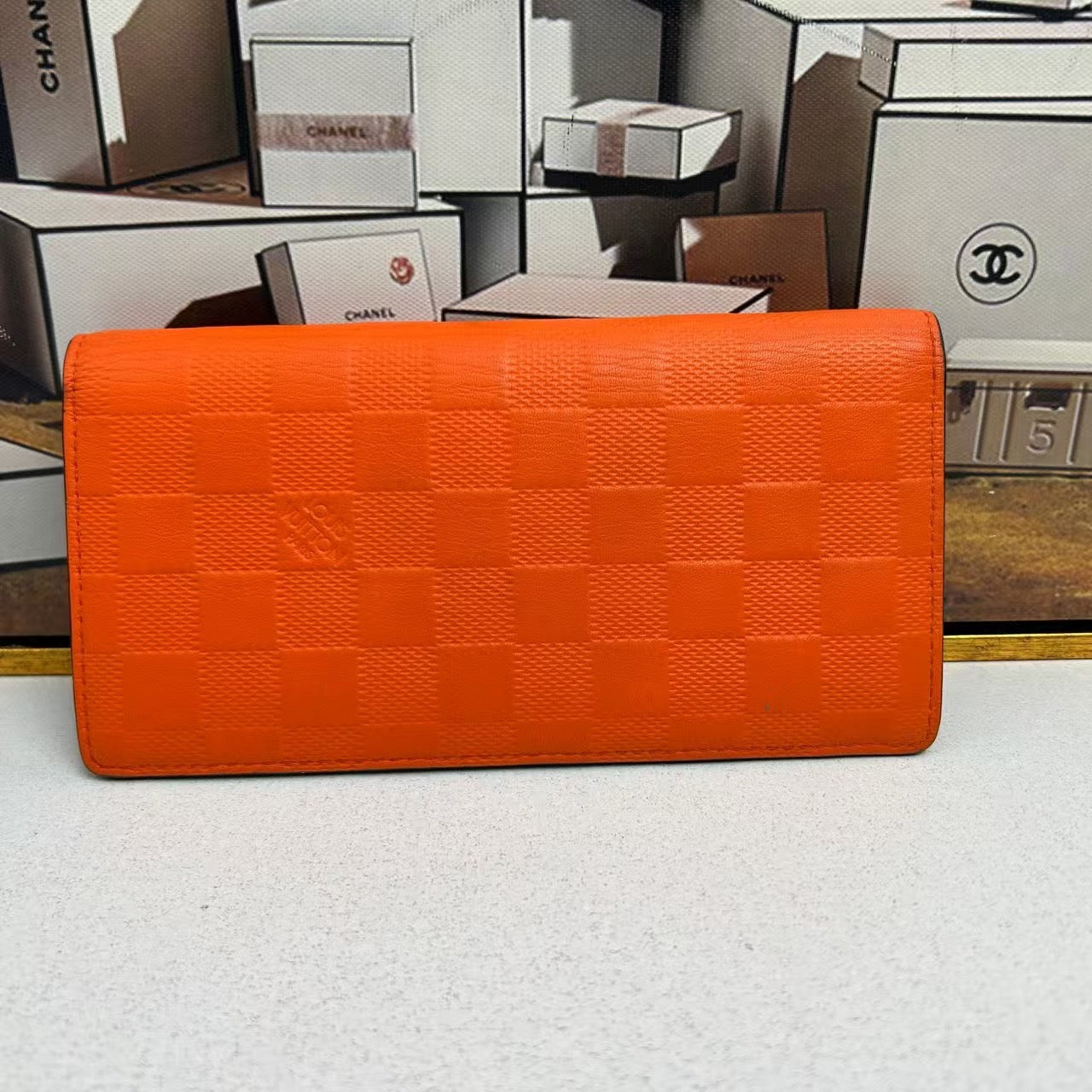 Louis Vuitton Damier Ebene Orange Wallet