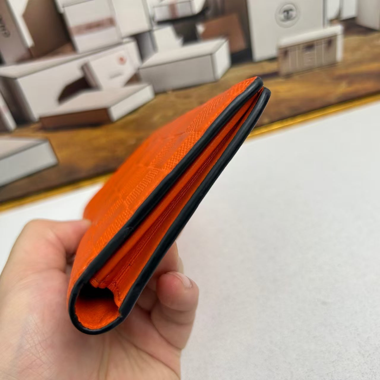Louis Vuitton Damier Ebene Orange Wallet