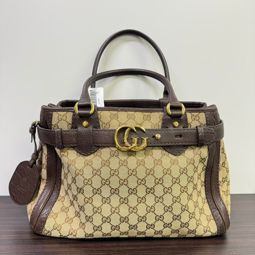 Gucci GG Marmont Tote Bag Beige Brown Preloved