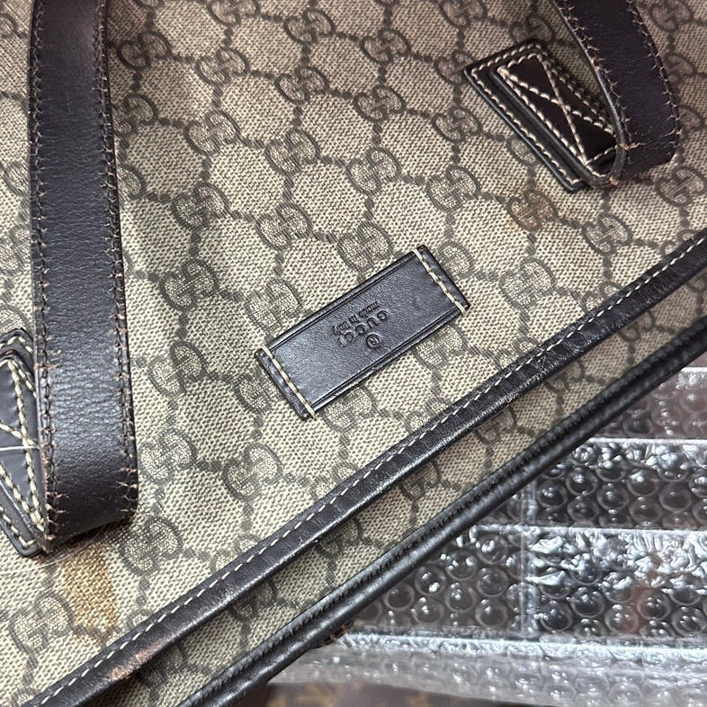 Gucci GG Monogram Beige Canvas Tote - Pre-loved Discounted Non-able